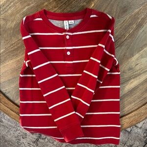 Janie and Jack Red Striped Long Sleeve Tee